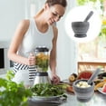 thumbnail image 2 of PP Plastic Kitchen Household Garlic Pugging Pot Pedestal Bowl Mortar and Pestle Set(Granitic Pattern, Packaged with Box), 2 of 5