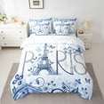 thumbnail image 2 of Erosebridal Paris Eiffel Tower Bed In A Bag Full Size,Valentine’S Day Bed Set,Butterfly Decoration,Breathable,7-Piece, 2 of 5