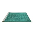 thumbnail image 2 of Ahgly Company Machine Washable Indoor Rectangle Oriental Turquoise Blue Industrial Area Rugs, 6' x 9', 2 of 4