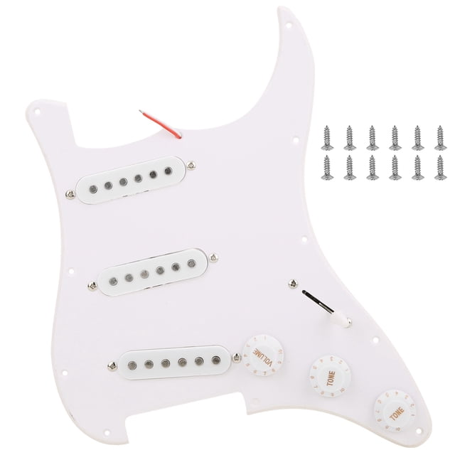 Golpeador de guitarra eléctrica de una sola capa de PVC blanco precableado, accesorios