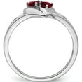 thumbnail image 2 of 14K White Gold Created Ruby And Diamond 2-Stone Heart Ringsize 7 (Width 1.2 To 3.1) - Jbsp, 2 of 5