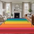 thumbnail image 2 of Colors Striped Large Area Rugs 6x9 ft Rainbows Gradients Yellow Red Abstract Washable Rug Non Slip Indoor Carpet Absorbent Floor Mat for Living Room Bedroom Dining Room, 2 of 9