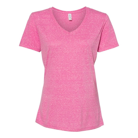 JERZEES - Women's Snow Heather Jersey V-Neck T-Shirt - 88WVR - Pink - Size: 2XL