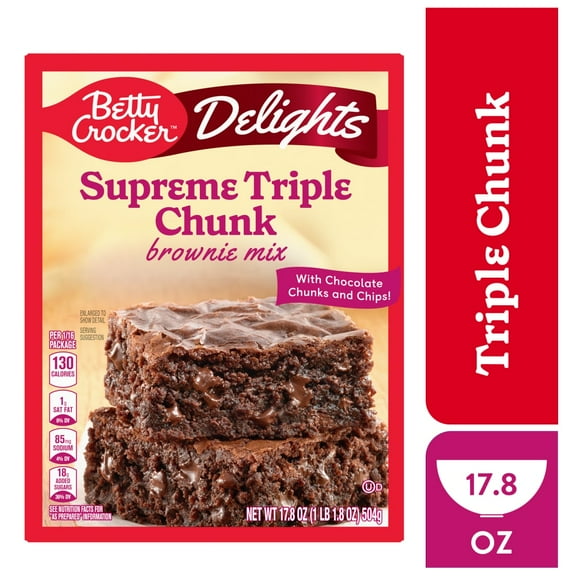 Betty Crocker Delights Supreme Triple Chunk Brownie Mix - 17.8 oz - Pack of 2