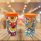 thumbnail image 3 of Vasos Tequileros Coloridos Casa Fiesta Designs Pintados a Mano en México 2 oz Set de 2, 3 of 5