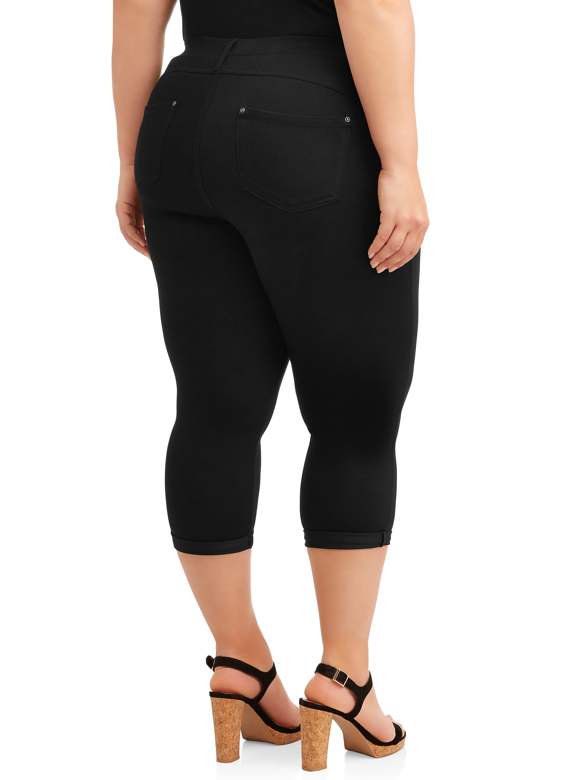 Terra Sky Women s Plus Size Pull on Denim Capri Jeggings Walmart