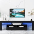 thumbnail image 3 of Black LED TV Stand for 70 Inch TVs, High Glossy Entertainment Center Modern Television Stands with Large Storage Drawers, Wood TV Stand Gaming Media TV Console for Living Room Bedroom, 3 of 13