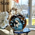 thumbnail image 3 of Virgin Mary with Floral Vines Stained Glass Suncatcher Colored Handmade Window Hangings Glass Suncatcher Crafts Kits for Indoor Garden Christmas Decoration 16x16cm(10), 3 of 7