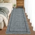 thumbnail image 2 of Scalloped Washable Runner Rug 2x6 Runner Modern Non Slip Kitchen Rugs Farmhouse Entryway Rug Soft Bathroom Rugs Stain Resistant Carpet for Laundry Bedroom 2'x6' Greyish Gray, 2 of 9