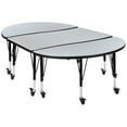 thumbnail image 2 of BizChair 3 Piece 76" Oval Wave Flexible Grey Thermal Laminate Activity Table Set - Height Adjustable Short Legs, 2 of 14