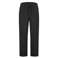 thumbnail image 4 of SwiftWear Women's Drawstring Waist Straight Leg Linen-like Cropped Pants Plus Size Casual Ankle Length Trousers Comfortable Lounge Pants S-5XL, 4 of 7