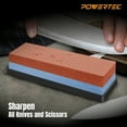 thumbnail image 3 of POWERTEC Sharpening Stone, Dual Sided 400/1000 Grit Whetstone, Knife Sharpening Stone with Non-slip Rubber Base, 71915N, 3 of 5