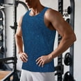 thumbnail image 5 of Pofeuu Deep Blue Glitter Print Men's Workout Tank Tops Sleeveless Muscle Gym Shirt Quick Dry-3X-Large, 5 of 7