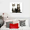 thumbnail image 4 of Nawypu Two Cute Tabby American Shorthair Kittens On White Background Poster Canvas Prints Wall Art For Home Office Decorations With Framed, 4 of 4