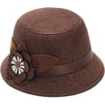 thumbnail image 3 of CoCopeaunts Women Bucket Hat Spring Autumn Linen Breathable Sun Shade Big Flower Decoration Belt Fashion Monochrome Bucket Cap, 3 of 8