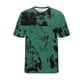 thumbnail image 5 of Ceisia Men's Abstract Splash Print T-shirt Loose Fit Short Sleeve Round Neck Casual Summer Fall Tee Tops Mint Green XXXXL Gifts, 5 of 6
