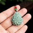 thumbnail image 3 of K-KED Natural Grade A Ice Jade Jadeite Lucky Men Women Gift Green The Roses Pendant, 3 of 6