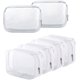 thumbnail image 1 of 6 Pack Clear Toiletry Carry Pouch With Zipper Portable Plastic Waterproof Cosmetic Bag Tsa Approved For Vacation Travel Bathroom And Organizing (a), 1 of 3