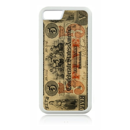Dollar Iphone Accessories Confederate 5 Dollar Bill White Rubber Case for the Apple iPhone 6 Plus / iPhone 6s Plus - Apple iPhone 6 Plus Accessories -iPhone 6s Plus Accessories ()