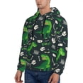 thumbnail image 3 of Wukai Dinosaur and Bone Print Men Hoodies Fleece Sweatshirts Long Sleeve Sweaters Pullover Fall Outfits Winter Clothes-Small, 3 of 7