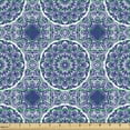 thumbnail image 2 of Ambesonne Blue Mandala Fabric by the Yard Upholstery, Abstract Orient Floral, 10 Yards, Dark Sky Blue White, 2 of 5