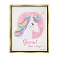 thumbnail image 3 of Stupell Industries Spread Your Magic Fantasy Rainbow Unicorn Mane Graphic Art Metallic Gold Floating Framed Canvas Print Wall Art, Design by Diane Neukirch, 3 of 5