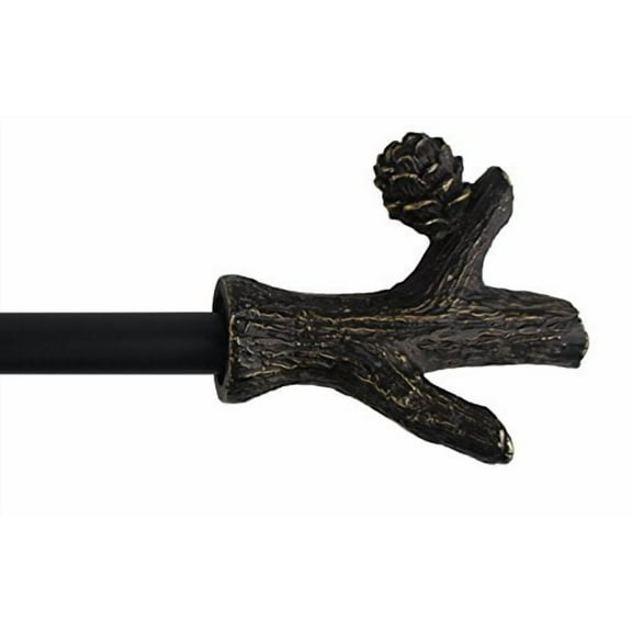 Urbanest 1-inch Diameter Branch Adjustable Single Drapery Curtain Rod, 48-inch to 84-inch, Burnt Gold