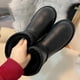 thumbnail image 2 of Botas de nieve impermeables de piel de oveja para mujer, botas cortas de lana de piel de oveja de tamaño de felpa, zapatos de algodón gruesos y planos, 2 of 4