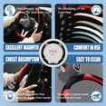 thumbnail image 4 of Furry Cute D Shaped Steering Wheel Cover, Soft Fluffy Short Plush Auto Accessories, Non-Slip Cold-Proof Sweat-Proof Colorfast, Universal 15 inch(Black with Pink), 4 of 6
