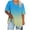 01-Blue, variant on Women's V-Neck Oversized Short Sleeve Side Split Loose Fit Casual T-Shirts for Women All-Day Comfort Wear