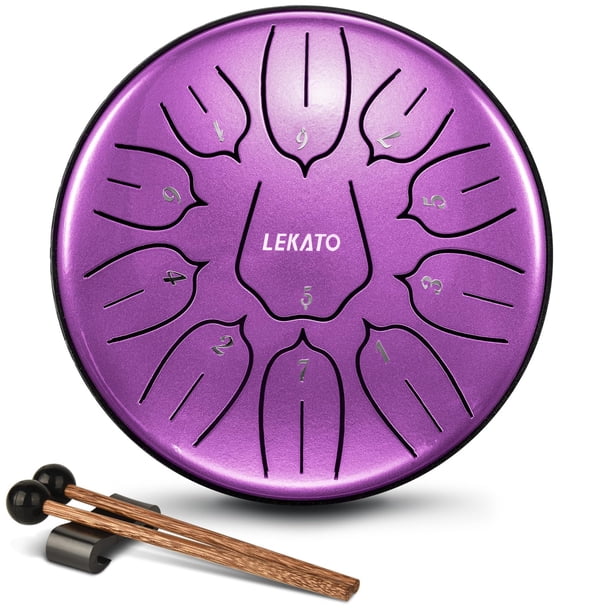 Tambor de acero LEKATO Rain Drum, 6 pulgadas, 11 notas en re mayor