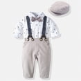 thumbnail image 2 of Baby Boy Two Piece Suit Coat and Romper Outfit Formal Suit Toddlers Wedding Tuxedo, 2 of 9