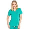 thumbnail image 1 of Mediclo Women's Medical Scrub Top - Sal Essential Eco Friendly Sustainable FYSEL Fabric V-Neck Chest Pocket Shirt Workwear Surgical Green FT3085RSGR02 XS, 1 of 7