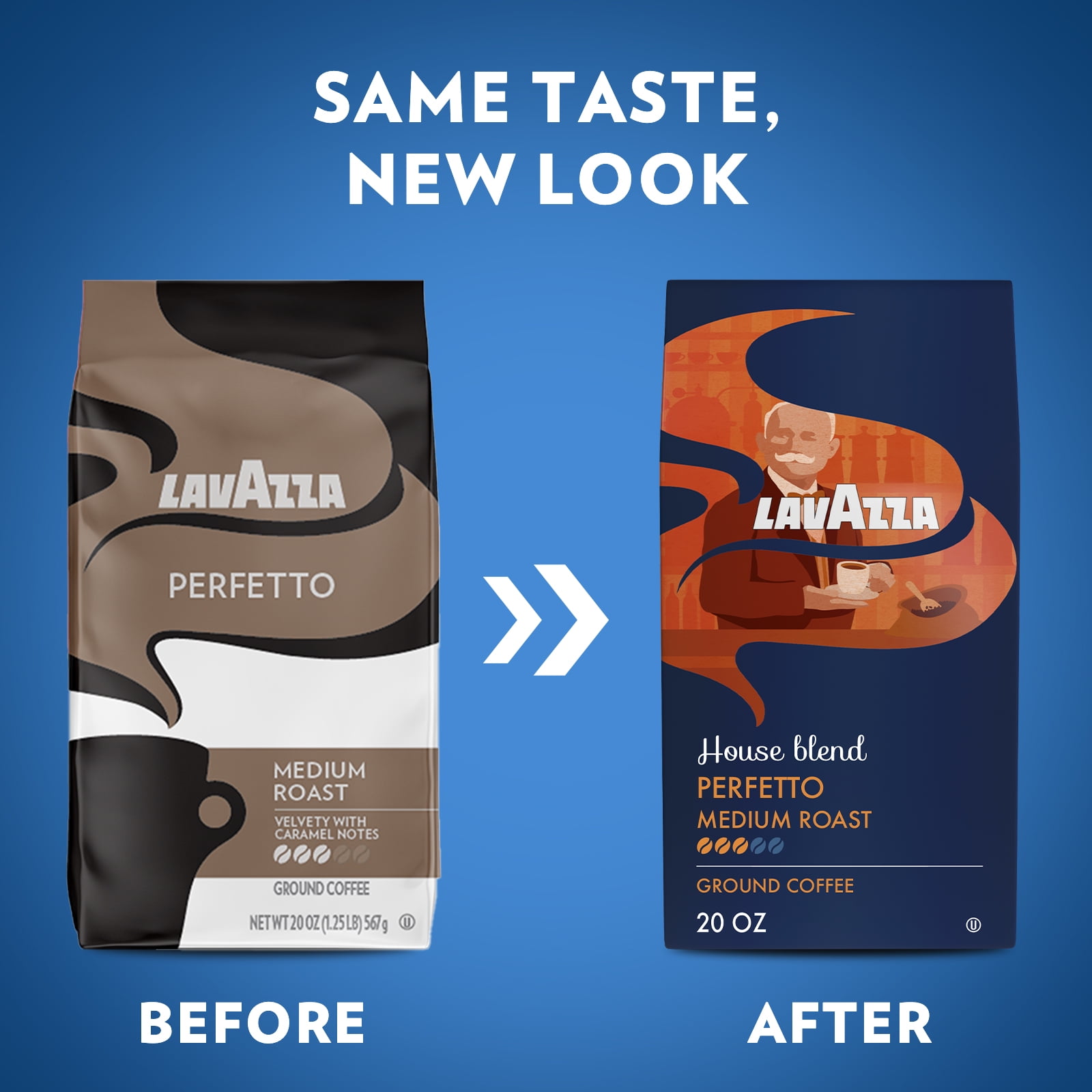 Lavazza House Blend Perfetto Ground Coffee, Medium Roast, 100% Arabica, 20 oz Bag (pack of 6)