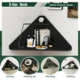 thumbnail image 5 of Corner Wall Desk, Small Corner Desk with Storage Shelves, Triangle Writing Table for Small Spaces, Wall Mounted Floating Table for Study, Living Room, Bedroom (Black), 5 of 9