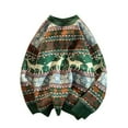 thumbnail image 1 of Chandail de Femmes de Noël Printing Chaud Cardigan Col Rond Chemisier Câble Tricoté Pull de Mode Mi-Longue Closure Outwear, 1 of 5
