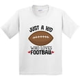 thumbnail image 3 of Inktastic Football Fan Just a Kid Youth T-Shirt, 3 of 5