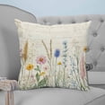 thumbnail image 4 of Spring Floral 20x20 Pillow Covers Set of 2, Summer Farmhouse Vintage Botanical Throw Pillow Covers Decorative Couch Cushion Case, Microfiber Square Pillowcases for Bedroom Car Living Room, 4 of 7