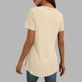 thumbnail image 5 of hoksml Women's V-Neck Short Sleeve T-Shirt Casual Flowy Curved Hem Tops for Everyday Wear, 5 of 9