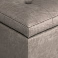 thumbnail image 6 of Cosmopolitan 34 inch Wide Storage Ottoman in Distressed Grey Taupe Vegan Leather, 6 of 12