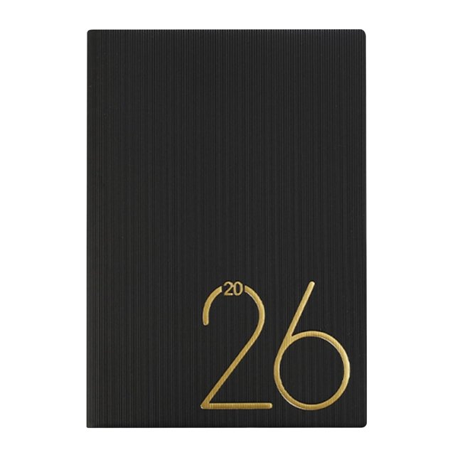 2026 Planner, 2026 A5 Daily Planner – PU Handmade Leather Hardcover, Schedule & Time Management Notebook, Weekly & Monthly Planner, 156Sheets/312Pages for Work, Office Planning(Black,8.5x5.8")
