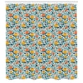 thumbnail image 3 of Yellow and Blue Shower Curtain, Flourishing Garden with Flowers Berries and Foliage Colorful Spring Growth, Fabric Bathroom Set with Hooks, 69W X 75L Inches Long, Multicolor, by Ambesonne, 3 of 3