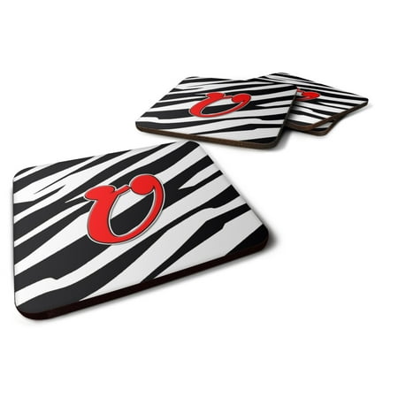 

Carolines Treasures CJ1024-UFC Letter U Initial Monogram - Zebra Red Foam Coaster Set of 4 3 1/2 x 3 1/2 multicolor