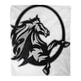 thumbnail image 1 of KDAGR Throw Blanket Warm Cozy Print Flannel Horse Mustang Stallion Graphic Mascot Head Bronco Comfortable Soft for Bed Sofa and Couch 50x60 Inches, 1 of 1