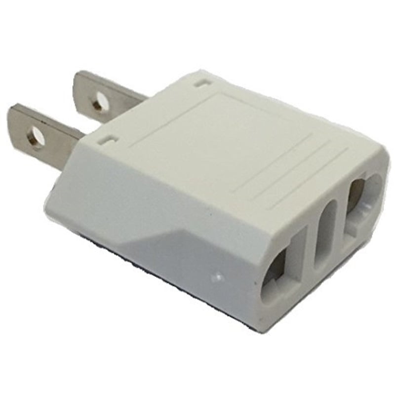 Ckitze Flat White Europe/Asia to USA & Canada Travel Power Plug Adapter