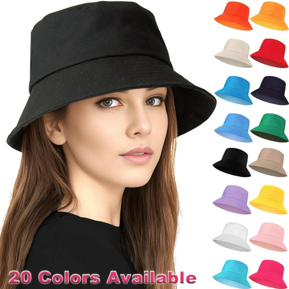 Bucket Hat Solid Colors Sun Hat with UV Protection for Outdoor Sports Packable Summer Hats