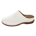 thumbnail image 6 of Dakaela Clogs for Women Slip on Mules Comfortable Walking Closed Toe Sandals Arch Support Wedge Casual Summer Shoes Size 6-10 White, 6 of 7