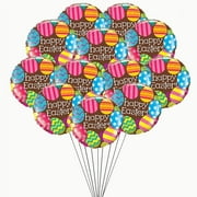 PMU Happy Easter Eggs and Chocolate 18 Inch Mylar Foil Balloon Pkg/25