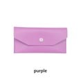 thumbnail image 2 of Minnieouse Cartera de cuero PU para mujer, reemplazo de Color sólido, botón a presión Rectangular, elegante, exquisito, monedero para niñas, Carteras Púrpura, 2 of 6