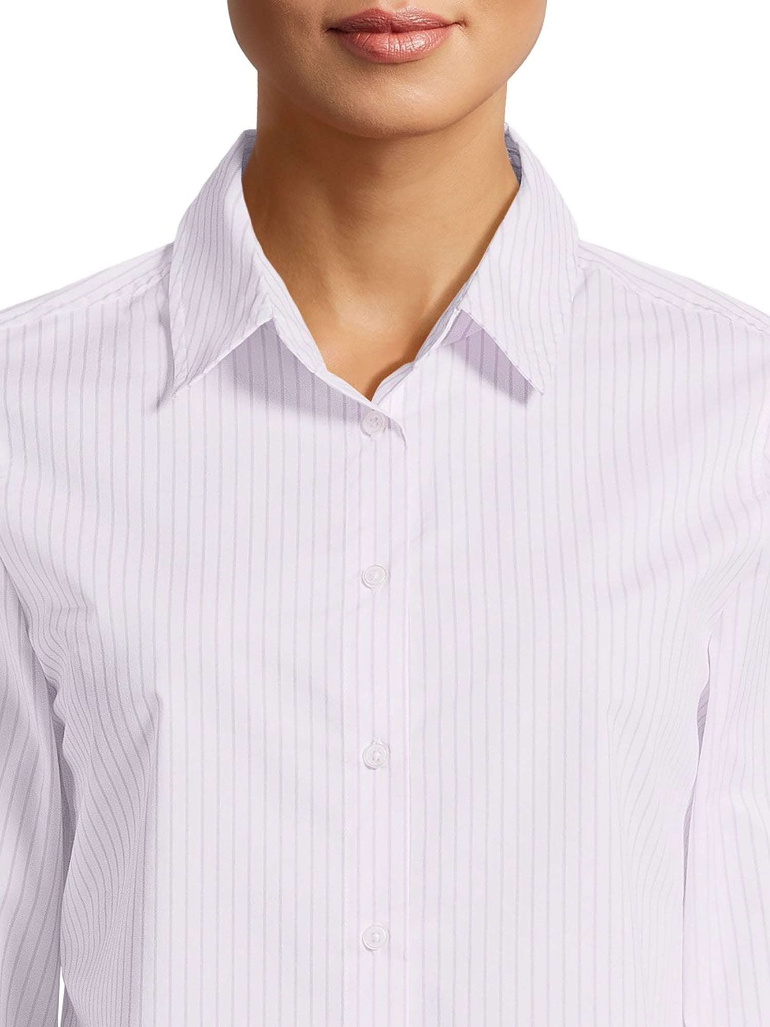 Time and Tru Women's Long Sleeve Button Down Shirt, Sizes XS-XXXL
